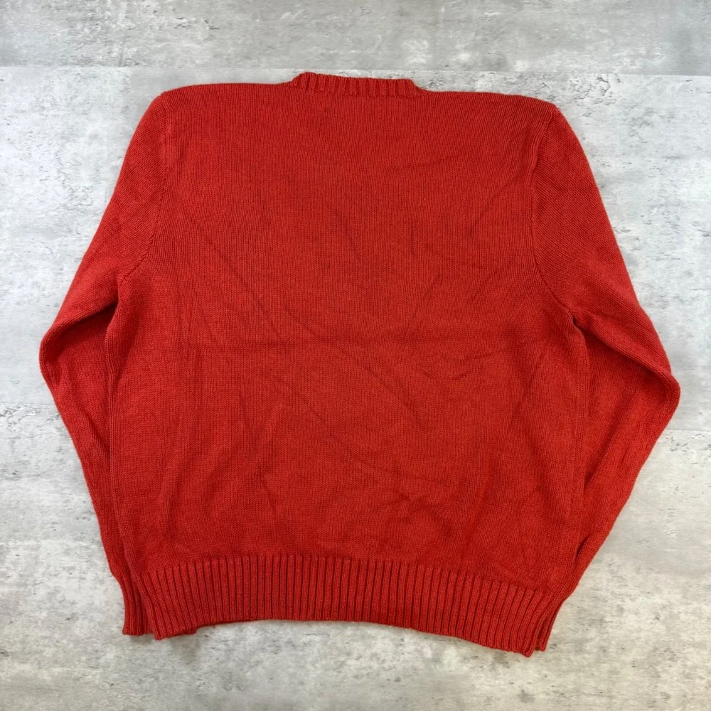 Polo Ralph Lauren Mens Large Red 100% Pima Cotton Crewneck Sweater Knit